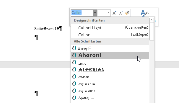 Video-Tutorial Word "Seite Y von Y": Screenshot "Formatierung anpassen" Video-Tutorial Word "Seite Y von Y": Screenshot "Formatierung anpassen"