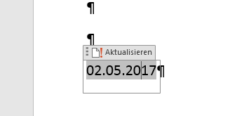 Video-Tutorial Word "Aktuelles Datum einfügen": Screenshot "Datum als Feldfunktion" Video-Tutorial Word "Aktuelles Datum einfügen": Screenshot "Datum als Feldfunktion"
