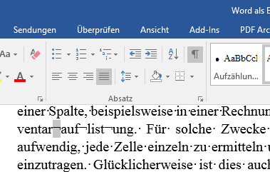 Video-Tutorial Word "Silbentrennung ändern": Screenshot "Position markieren"