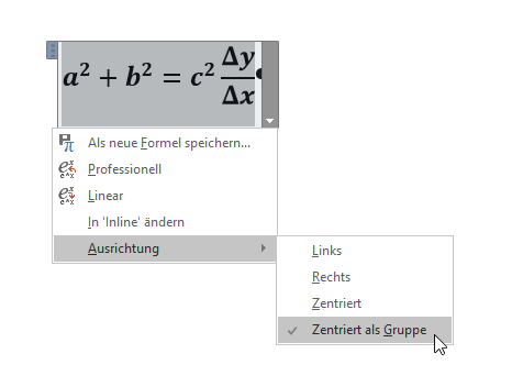 Video-Tutorial Word "Formeleditor": Screenshot "Formel bearbeiten"