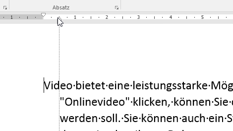 Video-Tutorial Word "Hängender Einzug": Screenshot "Hängender Einzug per Lineal setzen"