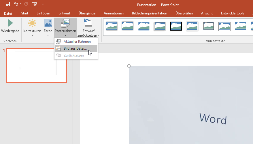 Video-Tutorial PowerPoint "Videos ein- und ausblenden": Screenshot "Video bearbeiten"