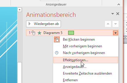 Video-Tutorial PowerPoint "Diagramme animieren": Screenshot "Animationsbereich"