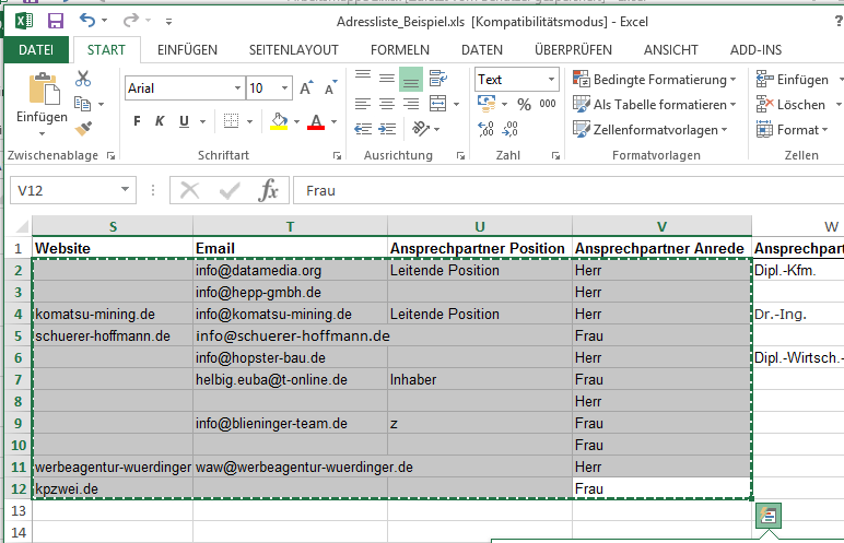 Video-Tutorial PowerPoint "Excel-Tabelle als Grafik": Screenshot "Excel-Inhalte kopieren"