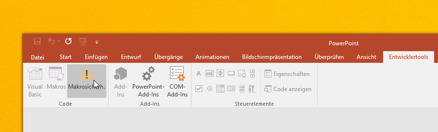 Video-Tutorial PowerPoint "Entwicklertools": Screenshot "Entwicklertools nutzen"